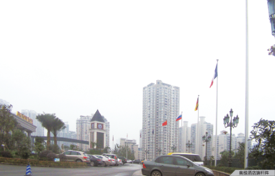 奥维酒店旗杆阵